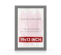 Alison Kingsgate 19 x 13 Dark Grey Photo Frame - Engineered Wood Picture Frame with Shatterproof Perspex Front - Ideal for Certificates & Artwork - Wall Hanging - Multiple Sizes & Colors Available