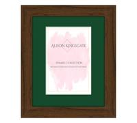 Alison Kingsgate 20x16 Walnut Picture Frame with Mount for 15x10 Photos | Engineered Wood with Precision-Cut Cardboard Forest Green Mount - Ideal for Posters, Documents, Certificates & Home Decor