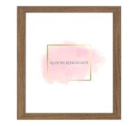 Alison Kingsgate 21X21IN Oak- Thin Photo Frame-Engineered Wood Picture Frames with Shatterproof Perspex - Ideal for Certificates & Artwork-Wall Mount or Tabletop - Multiple Sizes & Colours Available