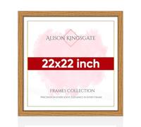 Alison Kingsgate 22X22IN Oak- Thin Photo Frame-Engineered Wood Picture Frames with Shatterproof Perspex - Ideal for Certificates & Artwork-Wall Mount or Tabletop - Multiple Sizes & Colours Available