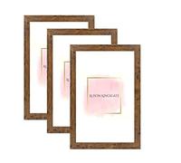 Alison Kingsgate 24X16 Rustic Oak Modern Photo Frames Pack of 3 - Engineered Wood Picture Frame with Perspex Front - Ideal for Certificates - Wall Mount or Tabletop - Multiple Sizes & Colors