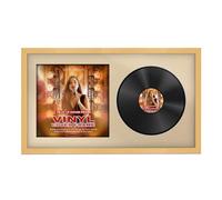 Alison Kingsgate 30×17” Country Pine Vinyl Record Frame- Fits 12” LP Cover & Disc - Engineered Wood with Shatterproof Perspex - Stylish Classic Display for Your Home or Music Collection - Ivory Mount