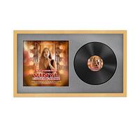 Alison Kingsgate 30×17” Country Pine Vinyl Record Frame- Fits 12” LP Cover & Disc - Engineered Wood with Shatterproof Perspex - Stylish Classic Display Your Home or Music Collection - Mid Grey Mount