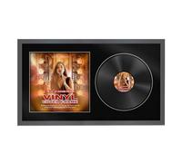 Alison Kingsgate 30×17” Dark Grey Vinyl Record Frame- Fits 12” LP Cover & Disc - Engineered Wood with Shatterproof Perspex - Stylish Classic Display for Your Home or Music Collection - Black Mount