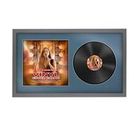 Alison Kingsgate 30×17” Dark Grey Vinyl Record Frame- Fits 12” LP Cover & Disc - Engineered Wood with Shatterproof Perspex - Stylish Sl isplay for Home or Music Collection - Pompadour Mount