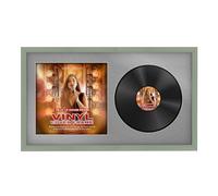 Alison Kingsgate 30×17” Green Vinyl Record Frame- Fits 12” LP Cover & Disc - Engineered Wood with Shatterproof Perspex - Stylish Classic Display for Your Home or Music Collection - Silver Mount