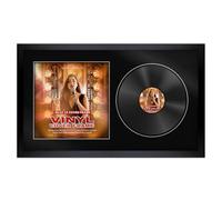 Alison Kingsgate 30×17” Matt Black Vinyl Record Frame- Fits 12” LP Cover & Disc - Engineered Wood with Shatterproof Perspex - Stylish Modern Display for Music Collection - Black Mount