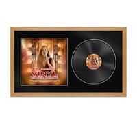 Alison Kingsgate 30×17” Oak Vinyl Record Frame- Fits 12” LP Cover & Disc - Engineered Wood with Shatterproof Perspex - Stylish Modern Display for Your Home or Music Collection - Black Mount