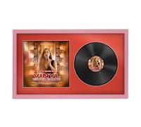 Alison Kingsgate 30×17” Pink Vinyl Record Frame- Fits 12” LP Cover & Disc - Engineered Wood with Shatterproof Perspex - Stylish Sl isplay for Your Home or Music Collection - Poppy Red Mount
