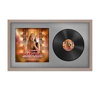 Alison Kingsgate 30×17” Rose Gold Vinyl Record Frame- Fits 12” LP Cover & Disc - Engineered Wood with Shatterproof Perspex - Stylish Modern Display Your Home or Music Collection - Silver Mount