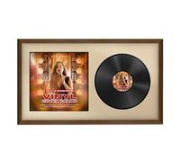 Alison Kingsgate 30×17” Walnut Vinyl Record Frame- Fits 12” LP Cover & Disc - Engineered Wood with Shatterproof Perspex - Stylish Classic Display for Your Home or Music Collection - Ivory Mount
