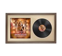 Alison Kingsgate 30x17 Walnut Vinyl Record Frame for LP & Album | Engineered Wood & Shatterproof Perspex Front for 12 Inch LP, CD Holder Modern Display For Music Lover - Ivory Mount