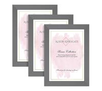 Alison Kingsgate 40X30CM Dark Grey Modern Photo Frames Pack of 3 - Engineered Wood Picture Frame with Perspex Front - Ideal for Certificates - Wall Mount or Tabletop - Multiple Sizes & Colors