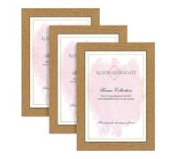 Alison Kingsgate 50X40CM OAK Modern Photo Frames Pack of 3 - Engineered Wood Picture Frame with Perspex Front - Ideal for Certificates - Wall Mount or Tabletop - Multiple Sizes & Colors