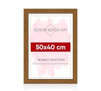 Alison Kingsgate 50X40CM Oak Thin Photo Frame-Engineered Wood Picture Frames with Shatterproof Perspex - Ideal for Certificates & Artwork-Wall Mount or Tabletop - Multiple Sizes & Colours Available