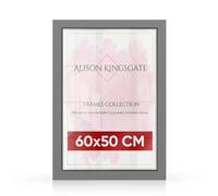 Alison Kingsgate 60 x 50 CM Dark Grey Photo Frame - Engineered Wood Picture Frame with Shatterproof Perspex Front - Ideal for Certificates & Artwork - Wall Hanging