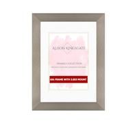 Alison Kingsgate 6x4 Aluminium Picture Frame with 3.5x5 Mount - Engineered Wood Photo Frame with Precision Cut Cardboard Mount - Ideal for Posters -Sizes & Colours Available