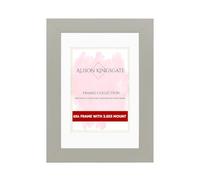 Alison Kingsgate 6x4 Light Grey Picture Frame with 3.5x5 Mount - Engineered Wood Photo Frame with Precision Cut Cardboard Mount - Ideal for Posters -Sizes & Colours Available