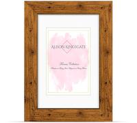 Alison Kingsgate 6x4 Rustic Oak Picture Frame with 3.5x5 Mount - Engineered Wood Photo Frame with Precision Cut Cardboard Mount - Ideal for Posters -Sizes & Colours Available