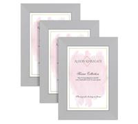 Alison Kingsgate 6X4 SILVER Modern Photo Frames Pack of 3 - Engineered Wood Picture Frame with Perspex Front - Ideal for Certificates - Wall Mount or Tabletop - Multiple Sizes & Colors
