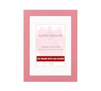 Alison Kingsgate 7x5 Pink Picture Frame with Mount for 6x4 Photo - Engineered Wood Photo Frame with Precision Cut Cardboard Mount - Ideal for Posters - Sizes & Colours Available