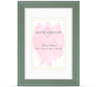 Alison Kingsgate 8x6 Green Picture Frames with Mount for 7x5 Photo - Engineered Wood Photos Frame with Precision Cut Cardboard Mount -Ideal for Posters - Multiple Sizes & Colours Available