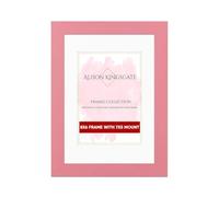Alison Kingsgate 8X6 Pink Picture Frame with Mount for 7X5 Photo - Engineered Wood Photo Frame with Precision Cut Cardboard Mount - Ideal for Photos, Posters & Artwork - Wall or Tabletop Display