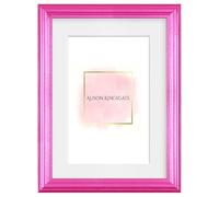 Alison Kingsgate 8x6 Pink Picture Frames with Mount for 7x5 Photo - Engineered Wood Photos Frame with Precision Cut Cardboard Mount -Ideal for Posters - Multiple Sizes & Colours Available