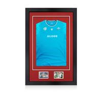 Alison Kingsgate 90×60CM Football Shirt Frame - Deep 3D Box Frame Sports Shirt Display with Crimson Mount 58×40CM Shirt Window + Two 5×3.5” Photo Openings - DIY Kit with Perspex Front - Matte Black
