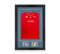 Alison Kingsgate 90×60CM Football Shirt Frame - Deep 3D Box Frame Sports Shirt Display with Pompadour Mount 58×40CM Shirt Window + Two 5×3.5” Photo Openings - DIY Kit with Perspex Front - Matte Black