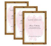 Alison Kingsgate A0 Rustic Oak Modern Photo Frames Pack of 3 - Engineered Wood Picture Frame with Perspex Front - Ideal for Certificates - Wall Mount or Tabletop - Multiple Sizes & Colors