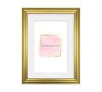 Alison Kingsgate A1 Gold Picture Frames with Mount for A2 Photo - Engineered Wood Photos Frame with Precision Cut Cardboard Mount -Ideal for Posters - Multiple Sizes & Colours Available