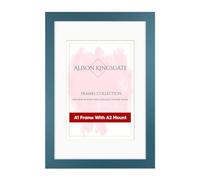 Alison Kingsgate A1 Navy Blue Picture Frame with A2 Mount - Engineered Wood Photo Frame with Precision Cut Cardboard Mount - Ideal for Posters -Sizes & Colours Available
