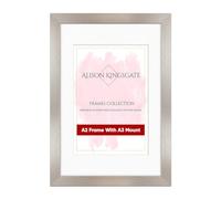 Alison Kingsgate A2 Aluminium Picture Frame with A3 Mount - Engineered Wood Photo Frame with Precision Cut Cardboard Mount - Ideal for Posters -Sizes & Colours Available