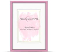 Alison Kingsgate A2 Pink Picture Frame with Mount for A3 Photo - Engineered Wood Picture Frame with Precision Cut Cardboard Mount - Ideal for Posters - Multiple Sizes & Colours Available