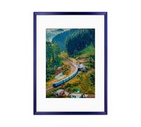 Alison Kingsgate A2 Purple Picture Frames with Mount for A3 Photo - Engineered Wood Photos Frame with Precision Cut Cardboard Mount -Ideal for Posters - Multiple Sizes & Colours Available
