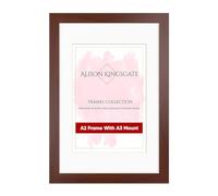 Alison Kingsgate A2 Rose Gold Picture Frame with A3 Mount - Engineered Wood Photo Frame with Precision Cut Cardboard Mount - Ideal for Posters -Sizes & Colours Available