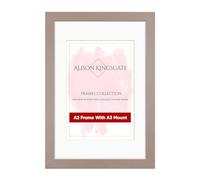 Alison Kingsgate A2 Rose Gold Picture Frame with Mount for A3 Photo - Engineered Wood Photo Frame with Precision Cut Cardboard Mount - Ideal for Posters - Sizes & Colours Available