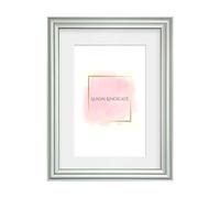 Alison Kingsgate A2 Silver Picture Frames with Mount for A3 Photo - Engineered Wood Photos Frame with Precision Cut Cardboard Mount -Ideal for Posters - Multiple Sizes & Colours Available