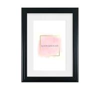 Alison Kingsgate A3 Black Picture Frames with Mount for A4 Photo - Engineered Wood Photos Frame with Precision Cut Cardboard Mount -Ideal for Posters - Multiple Sizes & Colours Available