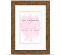 Alison Kingsgate A3 Dark Oak Picture Frame with Mount for A4 Photo - Engineered Wood Photo Frame with Precision Cut Cardboard Mount - Ideal for Photos, Posters & Artwork - Wall or Tabletop Display