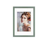 Alison Kingsgate A3 Green Picture Frames with Mount for A4 Photo - Engineered Wood Photos Frame with Precision Cut Cardboard Mount -Ideal for Posters - Multiple Sizes & Colours Available