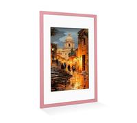 Alison Kingsgate A3 Pink Picture Frame with Mount for A4 Photo - Engineered Wood Picture Frame with Precision Cut Cardboard Mount - Ideal for Posters - Multiple Sizes & Colours Available