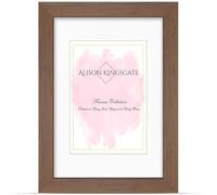 Alison Kingsgate A3 WALNUT Picture Frame with Mount for A4 Photos | Engineered Wood with Precision-Cut Cardboard Mount - Ideal for Posters, Documents, Artwork, Certificates & Home Decor