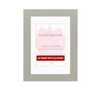 Alison Kingsgate A5 Light Grey Picture Frame with A6 Mount - Engineered Wood Photo Frame with Precision Cut Cardboard Mount - Ideal for Posters -Sizes & Colours Available