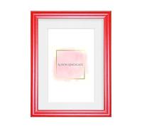 Alison Kingsgate A5 Red Picture Frames with Mount for A6 Photo - Engineered Wood Photos Frame with Precision Cut Cardboard Mount -Ideal for Posters - Multiple Sizes & Colours Available