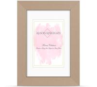Alison Kingsgate A5 Rose Gold Picture Frame with A6 Mount - Engineered Wood Photo Frame with Precision Cut Cardboard Mount - Ideal for Posters -Sizes & Colours Available