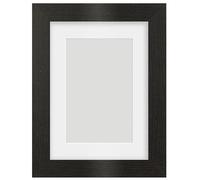 Alison Kingsgate Black 10x8 Frame With Mount For 8x6 Size (15.24 x 20.32cm) - Modern Design Black 10x8 Picture Frame With Mount with Safe Perspex Front & Wall Hanging Hooks - Handmade Frames