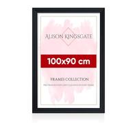 Alison Kingsgate Classic 100X90CM Black Photo Frame-Engineered Wood Picture Frames with Shatterproof Perspex - Ideal for Certificates & Artwork-Wall Mount - Multiple Sizes & Colours Available