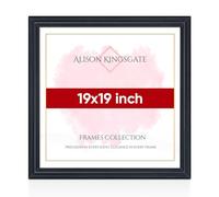 Alison Kingsgate Classic 19X19 Black Photo Frame-Engineered Wood Picture Frames with Shatterproof Perspex - Ideal for Certificates & Artwork-Wall Mount or Tabletop - Multiple Sizes & Colours Available